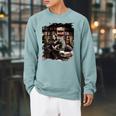 T-Rex Dinosaur Reading Books In Book Library Bookstore Raglan Sleeve Sweatshirt Cardinal
