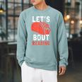 Lets Taco Bout Reading For Book Lover Reading Teacher For Men Women Kids Raglan Sleeve Sweatshirt Cardinal