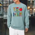 Teacher School Supplies Apple Books Pencil Globe Crayon Raglan Sleeve Sweatshirt Cardinal Teacher School Supplies Apple Books Pencil Globe Crayon Raglan Sleeve Sweatshirt Cardinal