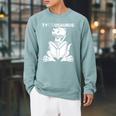 Teachersaurus Dinosaur Reading Book Reader Men Women Kids Raglan Sleeve Sweatshirt Cardinal