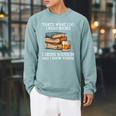 That's What i Do i Read Books i Drink Bourbon Raglan Sleeve Sweatshirt Cardinal