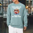 Thats What I Do Read Books Drink Tea Know Things Owl Raglan Sleeve Sweatshirt Cardinal