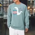 Threadless Grey Sky Chai Trans Book Pride Ghost Graphic Raglan Sleeve Sweatshirt Cardinal