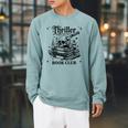 Thriller Book Club Mystery Lover Reading Crime Novel Raglan Sleeve Sweatshirt Cardinal