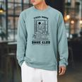 Tired Moms Book Club Reading Coffee Lover Raglan Sleeve Sweatshirt Cardinal