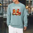 ’Tis The Season To Be Reading Book Lover Raglan Sleeve Sweatshirt Cardinal