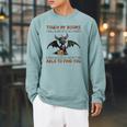 Touch My Books I Will Slap You So Hard Even Google Dragon Raglan Sleeve Sweatshirt Cardinal