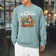 I Travel To Read Books Girls & Women Traveller Reader Raglan Sleeve Sweatshirt Cardinal