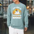 Trick Or Treating Ask For Books Halloween Book Lover Reading Raglan Sleeve Sweatshirt Cardinal