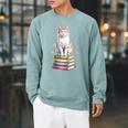 Turkish Van Bookworm Flowers Book Reading Books Raglan Sleeve Sweatshirt Cardinal Turkish Van Bookworm Flowers Book Reading Books Raglan Sleeve Sweatshirt Cardinal