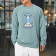 UFO Abducting Book Take Me To Your Readers Sci-Fi Raglan Sleeve Sweatshirt Cardinal