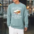 Never Underestimate An Old Lady Who Read Many Books February Raglan Sleeve Sweatshirt Cardinal Never Underestimate An Old Lady Who Read Many Books February Raglan Sleeve Sweatshirt Cardinal