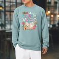 Unearth A Story Library Book Reading Program 2026 Summer Raglan Sleeve Sweatshirt Cardinal