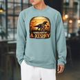 Unearth Story Summer Reading 2026 Dinosaurs Library Reading Raglan Sleeve Sweatshirt Cardinal