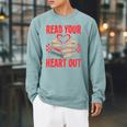 Valentine Book Read Your Heart Out Lover For Teens Kids Raglan Sleeve Sweatshirt Cardinal Valentine Book Read Your Heart Out Lover For Teens Kids Raglan Sleeve Sweatshirt Cardinal