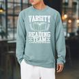 Varsity Reading Team Bookworm Book Lover Reader Raglan Sleeve Sweatshirt Cardinal
