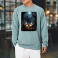 Vintage Boo Halloween Camping Reading Teacher Books Ghost Raglan Sleeve Sweatshirt Cardinal