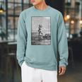 Vintage Captain Nemo Book Illustration 1871 Raglan Sleeve Sweatshirt Cardinal