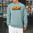 Vintage Comic Book Collector Reader Sound Effect Splat Raglan Sleeve Sweatshirt Cardinal