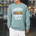 Vintage The Library Librarian Book Reading Raglan Sleeve Sweatshirt Cardinal Vintage The Library Librarian Book Reading Raglan Sleeve Sweatshirt Cardinal