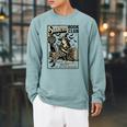 Vintage Salem Book Club Cat Bookish Spooky Halloween Raglan Sleeve Sweatshirt Cardinal