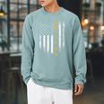 Vintage USA American Flag Writing Book Write Writer Women Kids Men Raglan Sleeve Sweatshirt Cardinal