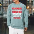 Wait Until You Hire A Stupid One Book Lover Author Raglan Sleeve Sweatshirt Cardinal