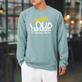 Warning Loud Librarian Library Bookkeeper Book Reading Raglan Sleeve Sweatshirt Cardinal