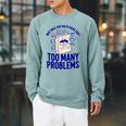 Why Was The Math Book Sad Too Many Problems Math Humor Raglan Sleeve Sweatshirt Cardinal