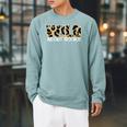 Wild About Books Leopard I Love Reading Book Lover Raglan Sleeve Sweatshirt Cardinal