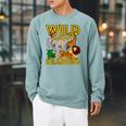 Wild About Reading Back To School Teacher Books Read Raglan Sleeve Sweatshirt Cardinal