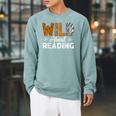 Wild About Reading Books Reader Lover Animals Leopard Zebra Raglan Sleeve Sweatshirt Cardinal Wild About Reading Books Reader Lover Animals Leopard Zebra Raglan Sleeve Sweatshirt Cardinal