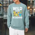 Wild About Reading Safari Animals Books Teacher Student Raglan Sleeve Sweatshirt Cardinal Wild About Reading Safari Animals Books Teacher Student Raglan Sleeve Sweatshirt Cardinal