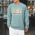 Wildflower Just One More Chapter Owl Book Lover Reader Raglan Sleeve Sweatshirt Cardinal