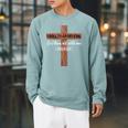 I Will Fear No Evil Psalm 23 From The Book Of Psalms 23 4 Raglan Sleeve Sweatshirt Cardinal