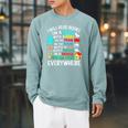 I Will Read Books On A Boat & Everywhere Raglan Sleeve Sweatshirt Cardinal