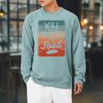 Will Write For Food Author Book Writer Raglan Sleeve Sweatshirt Cardinal