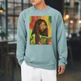 Women Reading Book Educated Black History Month Women Raglan Sleeve Sweatshirt Cardinal