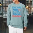 Women Retro Book Girl Summer Bookish Vacation Reader Raglan Sleeve Sweatshirt Cardinal Women Retro Book Girl Summer Bookish Vacation Reader Raglan Sleeve Sweatshirt Cardinal