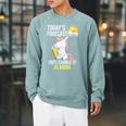 Women's 100 Chance Of Reading Book Lover Unicorn Raglan Sleeve Sweatshirt Cardinal