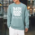 Women's Bath Book Bed Book Lover Self-Care For Women Raglan Sleeve Sweatshirt Cardinal