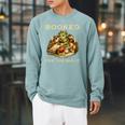Women's Booked For The Night Dragon Book Reader Raglan Sleeve Sweatshirt Cardinal