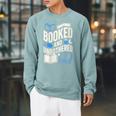 Women's Booktrovert Introvert Reader Library Card Coffee Books Raglan Sleeve Sweatshirt Cardinal