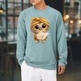 Women's Cute Wise Owl Reading Book With Headscarf Raglan Sleeve Sweatshirt Cardinal Women's Cute Wise Owl Reading Book With Headscarf Raglan Sleeve Sweatshirt Cardinal