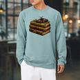 Women's Dark Academia Vintage Book Stack Gothic Moth Raglan Sleeve Sweatshirt Cardinal