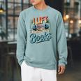 Women's Lift So I Can Carry More Books Reading Lovers Reader Workout Raglan Sleeve Sweatshirt Cardinal