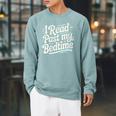 Women's I Read Past My Bedtime Book Lover Reading Quote Raglan Sleeve Sweatshirt Cardinal