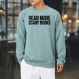 Women's Read More Scary Books Reading Lover Raglan Sleeve Sweatshirt Cardinal