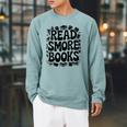 Women's Read Smore Books Camping Reading Raglan Sleeve Sweatshirt Cardinal