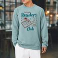 Women's Reading Book Lover Bookish Late A Night Readers Club Raglan Sleeve Sweatshirt Cardinal